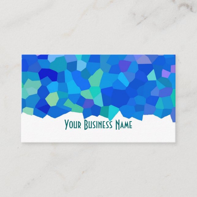 Blått, Grönt Abstrakt, Affärskort Visitkort (Framsida)
