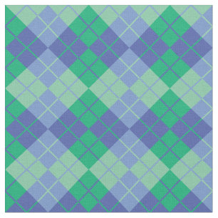 Blått-Grönt Argyle Tyg