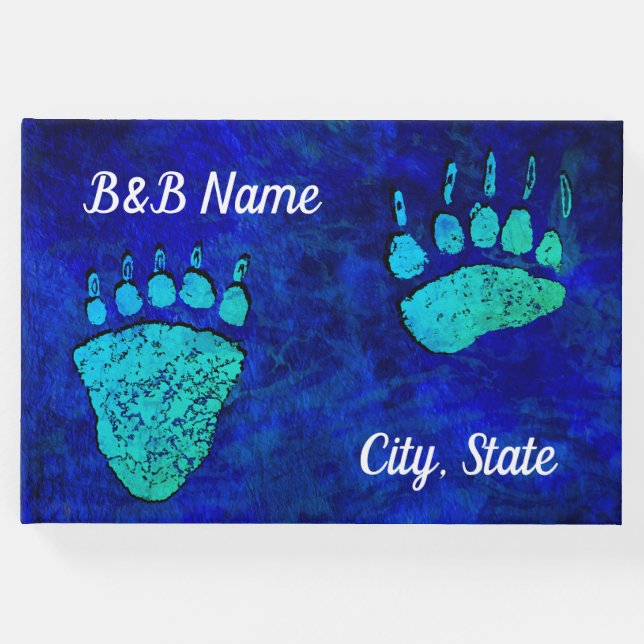 Blått Grönt Bear Tassar - Guest Bok (Framsida)