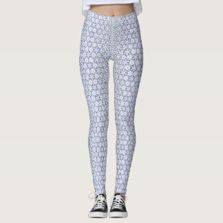 Blått Grönt, blommomottaget Leggings