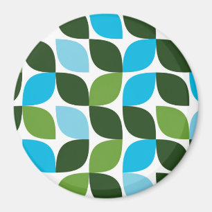Blått, grönt, coola, trendig, modern abstrakt magnet