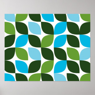 Blått, grönt, coola, trendig, modern abstrakt poster