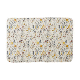 Blått Grönt för vattenfärgsblommor Burgundy-Gult Badrumsmatta