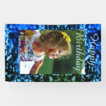 Blått grönt glitter fotot barns födelsedag moderna