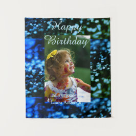 Blått grönt glitter fotot barns födelsedag moderna