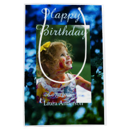 Blått grönt glitter fotot barns födelsedag moderna