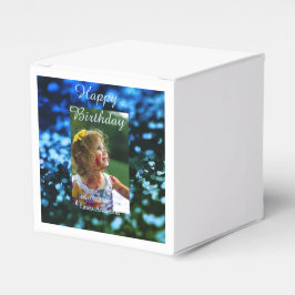 Blått grönt glitter fotot barns födelsedag moderna presentaskar