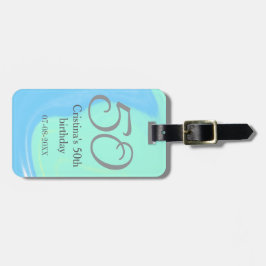 Blått grönt grått 50 födelsedagskalender, lägg til bagagebricka