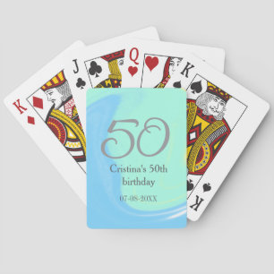 Blått grönt grått 50 födelsedagskalender, lägg til casinokort