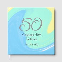 Blått grönt grått 50 födelsedagskalender, lägg til gästböcker