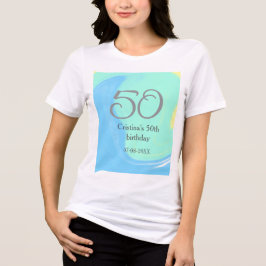 Blått grönt grått 50 födelsedagskalender, lägg til t shirt