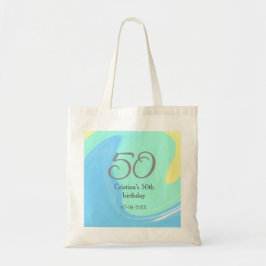 Blått grönt grått 50 födelsedagskalender, lägg til tygkasse