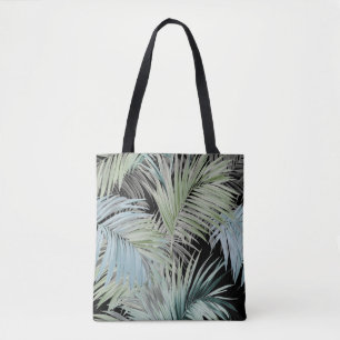 Blått Grönt Handflatan Löv Tote Bag Tygkasse