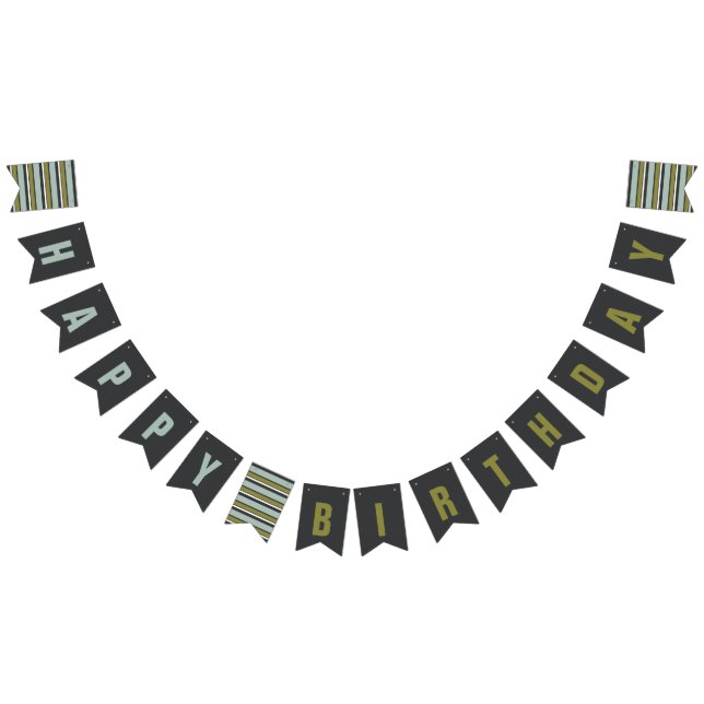 Blått grönt, linnegrå färgfödelsedag vimplar (Alla)