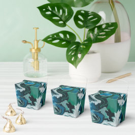 Blått Grönt, markerad Brushstrokes handgjord Anpas Presentaskar