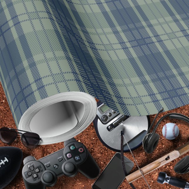 Blått Grönt-Masculine Wrapping Papper Presentpapper (Plaid-Blue Green-Masculine Wrapping Paper by Leapfroglisics Shop)