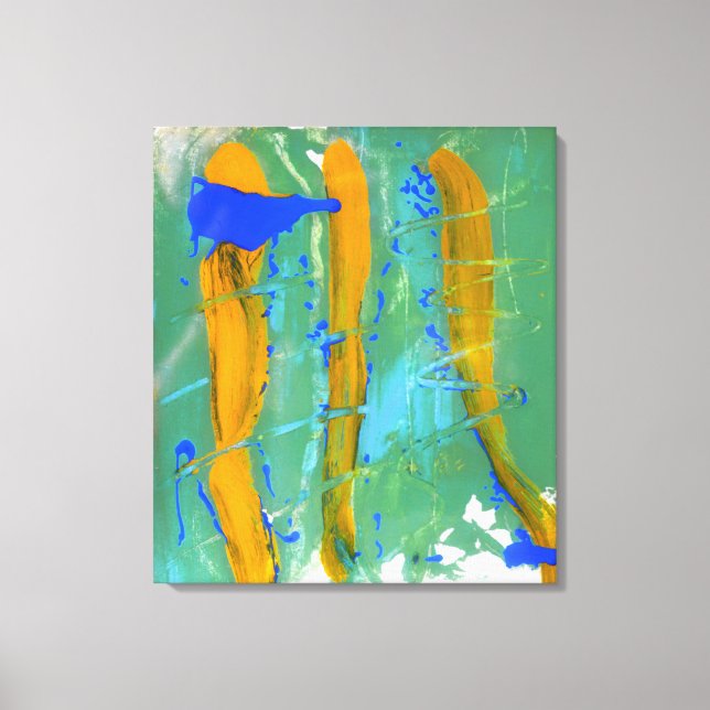 Blått, Grönt och Gult (Färg-studien) #1 Canvastryck (Framsida)