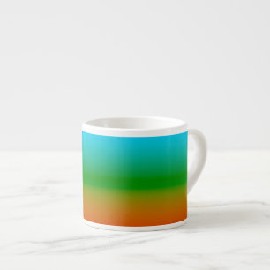 Blått Grönt och Orange övertoning Espressomugg