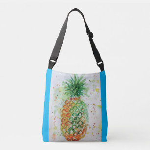 Blått Grönt Orange Pineapple Frukt Crossbody Bag Axelväska
