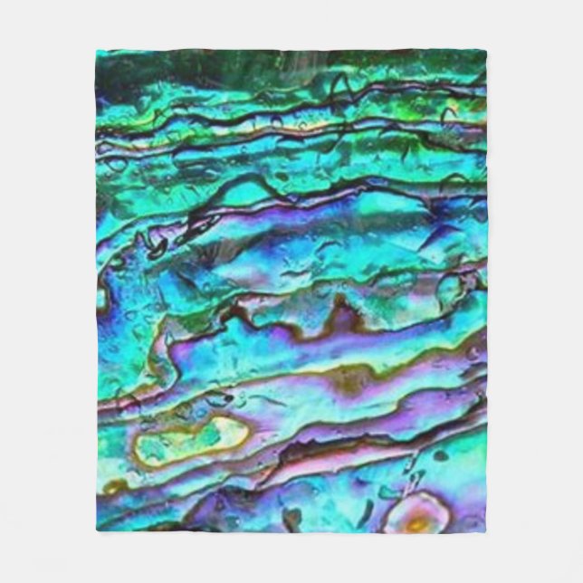 Blått Grönt Paua Abalone Snäcka Blanket Fleecefilt (Framsidan)