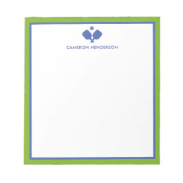 Blått Grönt Personlig Namn Roligt Pickleball Anteckningsblock