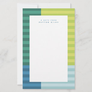 Blått grönt rand roligt, färglös ram personlig brevpapper