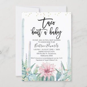 Blått Grönt Rosa Taco Bout A Baby Baby Shower Inbjudningar