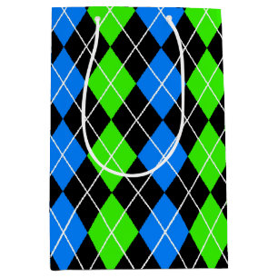 Blått Grönt, svart Argyle Diamant Design