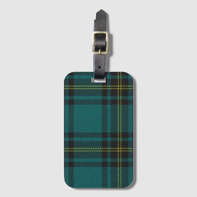 Blått-Grönt Tartan Bagagebricka (Framsida vertikal)