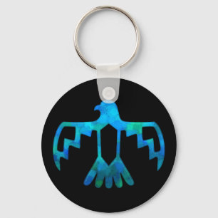 Blått-Grönt Thunderbird Keychain Nyckelring