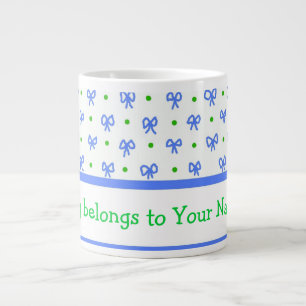 Blått/Grönt/Vit Bows Mini-print Jumbo Mugg