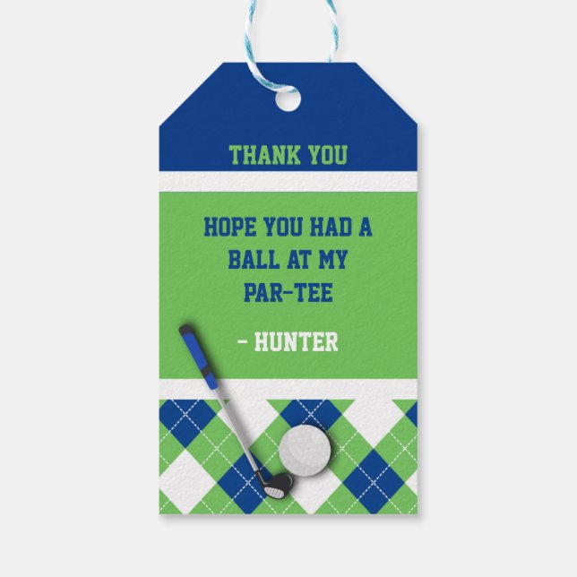 Blått, Grönt, Vita argyllene temafavoriter Presentetikett (Baksidan)