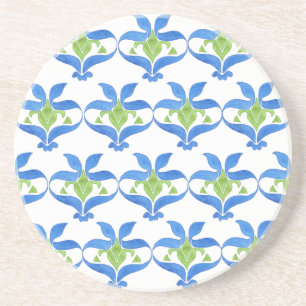 Blått, Grönt, Vita Art nouveau Mönster Underlägg