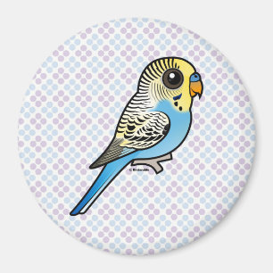 Blått & gula Budgie Magnet