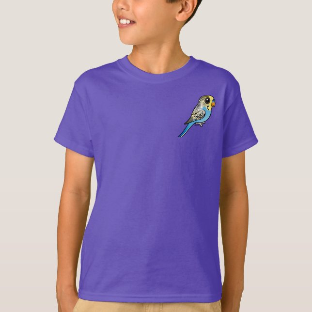Blått & gula Budgie Tee (Framsida)