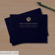 Blått Guld-Anpassningsbar-anteckningskort för Logo