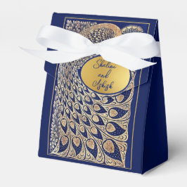 Blått Guld-fotbolls-Art nouveau-bröllopsförmånslåd Presentaskar