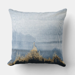 Blått Guld liggande struktur Struktur Pillow Kudde