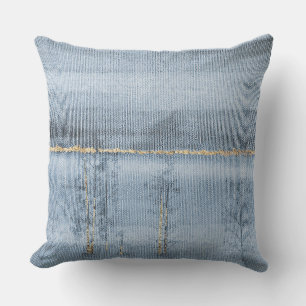 Blått Guld liggande struktur Struktur Pillow Kudde