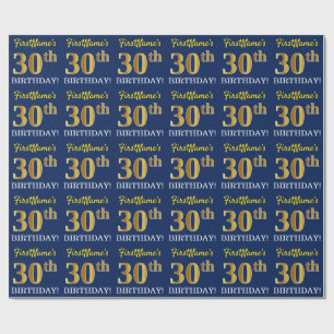 Blått guld- Look "30års födelsedag " för Presentpapper