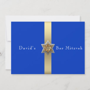 Blått & Guld Pub Mitzvah David Star av David Inbjudningar