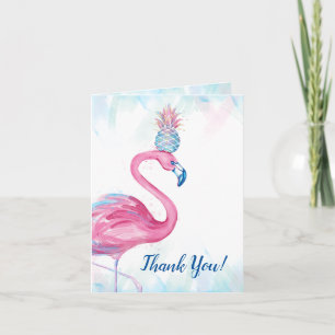 Blått Guld Rosa Flamingo Pineapple Tack vare dina Helgkort