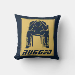 blått guld Ruggande Man Holding Head | Thinking Ma Kudde