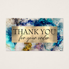 Blått Guld Silver glitter-rabattkort för vattenfär Visitkort