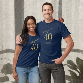 Blått Guld-skript i Party vid 40:e födelsedagen T Shirt