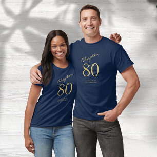 Blått Guld-skript med 80 Födelsedagsfester T Shirt