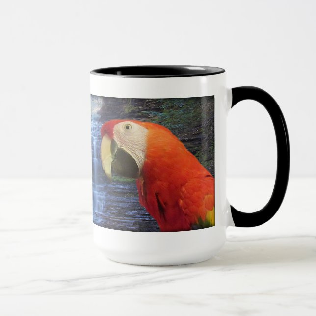 Blått- & guldMacaw & scarlet Macaw - kaffemugg (Höger)