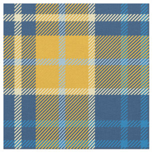 Blått- & guldTartan Tyg