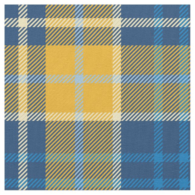 Blått- & guldTartan Tyg (Närbild)