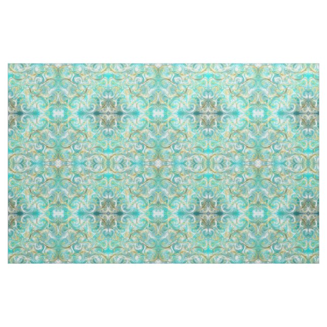 blått guldtyg, färgrik vacker hus textil (Fat Quarter)